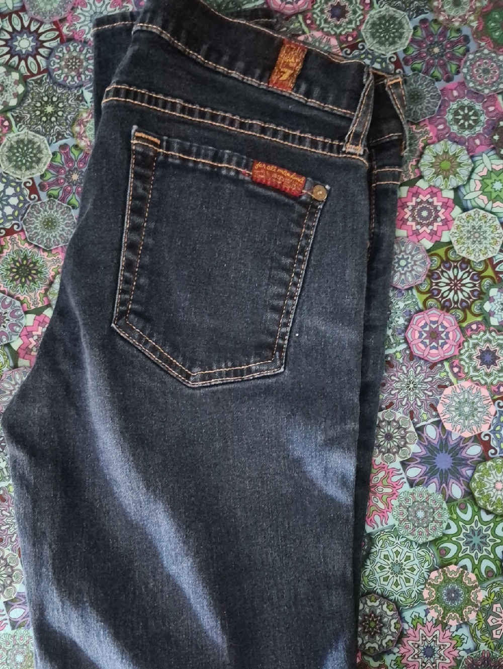 7 For All Mankind Dark Blue Skinny Jeans